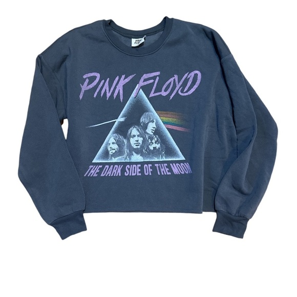Pink Floyd cropped gray sweatshirt Medium New without tags - Picture 3 of 5